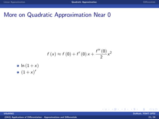 Benginning Calculus Lecture notes 8 - linear, quadratic approximation | PPT