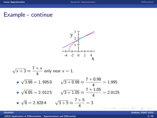 Benginning Calculus Lecture notes 8 - linear, quadratic approximation | PPT