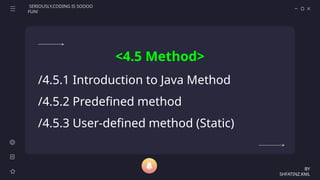 Comprehensive Guide to Java Methods: Predefined and Static User-Defined ...