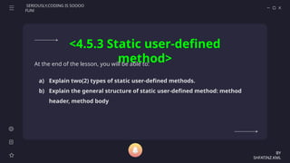Comprehensive Guide to Java Methods: Predefined and Static User-Defined ...
