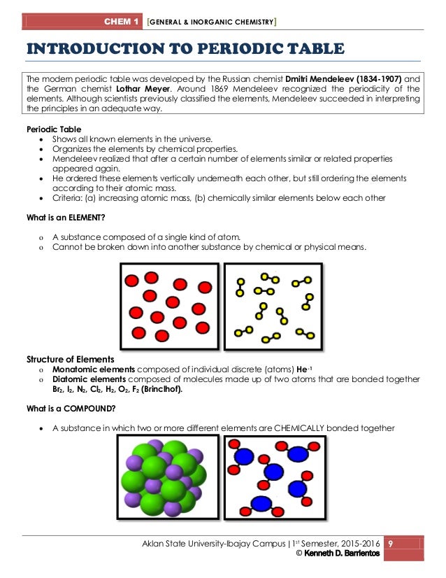 Lecture Notes for Inorganic Chemistry