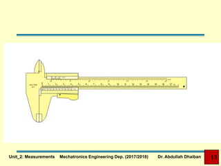 Unit_2: Measurements Mechatronics Engineering Dep. (2017/2018) Dr. Abdullah Dhaiban 13
 