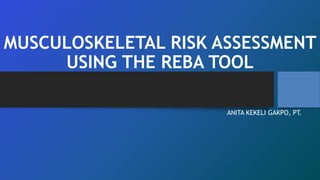 Reba Checklist ERGONOMIC ASSESSMENT USING THE REBA TOOL pdf | PDF