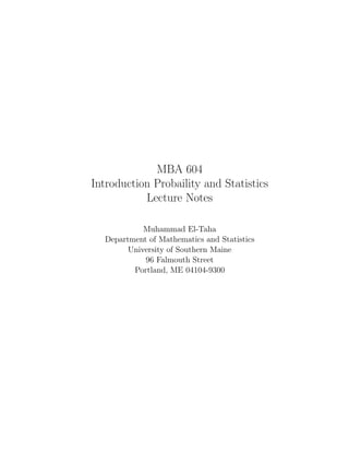 Lecturenotesstatistics | PDF