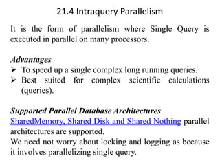 Lecture Notes Unit3 chapter21 - parallel databases | PDF