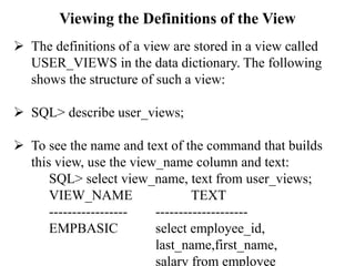RDBMS Lecture Notes Unit4 chapter12 VIEW | PDF
