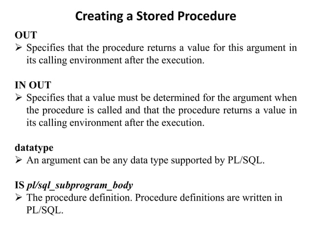 Lecture Notes Unit5 chapter17 Stored procedures and functions | PDF ...