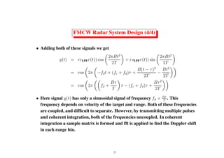 Comprehensive Lecture on Modern Radar Systems and FMCW Radar Design | PDF