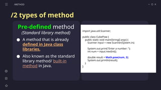 Pre Defined Methods Comprehensive Guide to Java Methods: Predefined and User-Defined ...