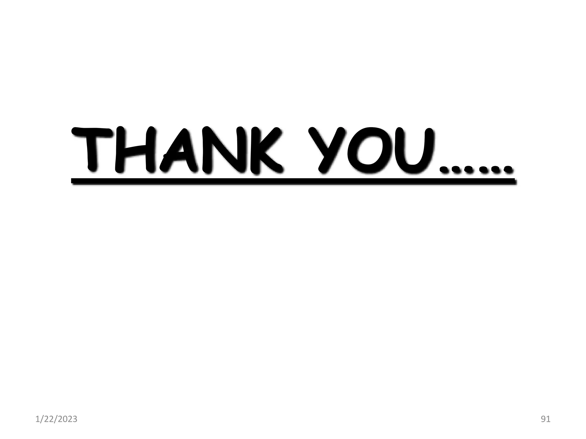 THANK YOU……
1/22/2023 91
 
