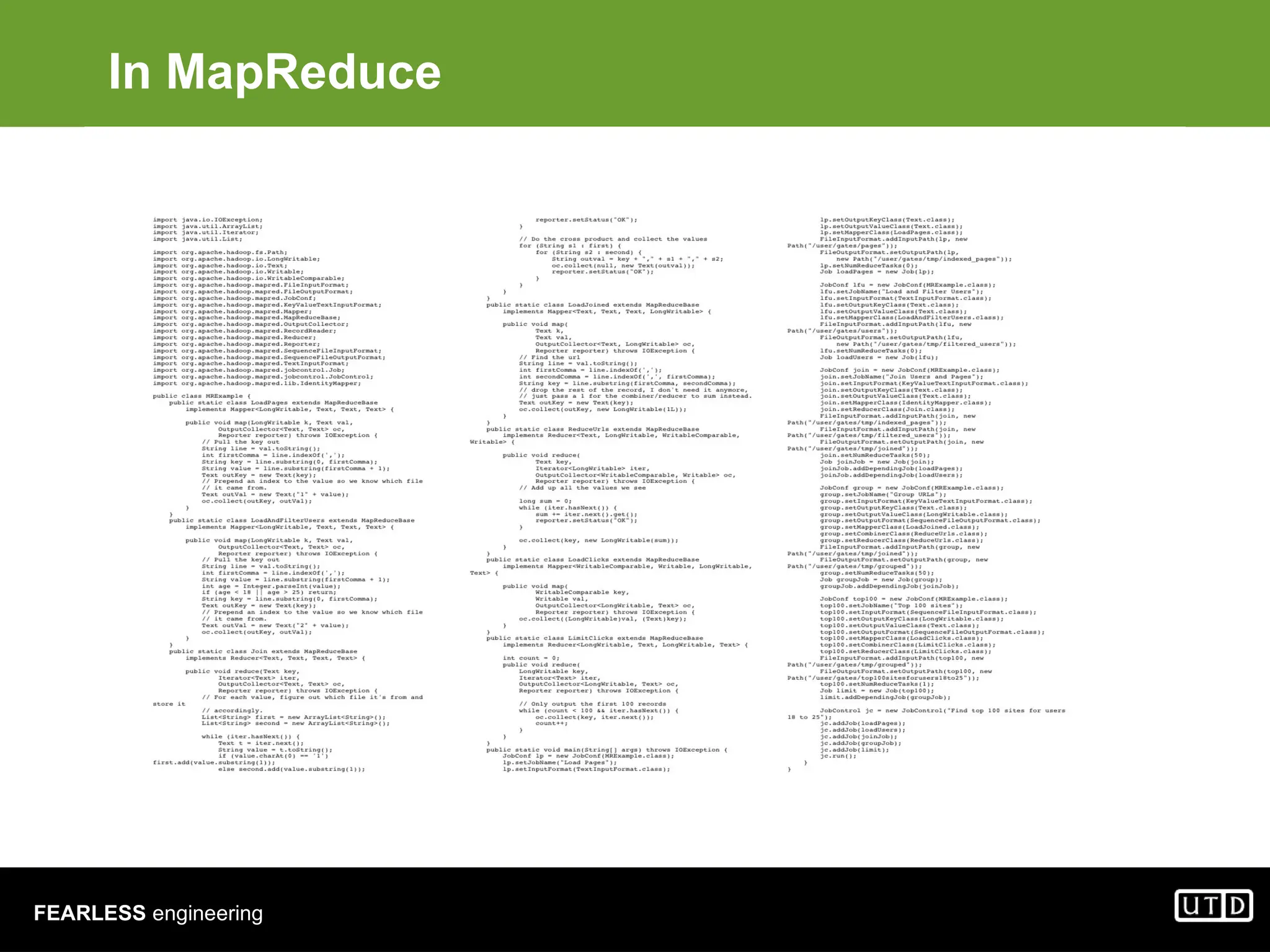 FEARLESS engineering In MapReduce 