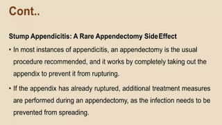 PRINCIPLES OF MANAGEMENT OF DISEASES OF APPENDIX INCLUDING APPENDICITIS ...
