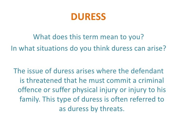 Lecture on duress copy