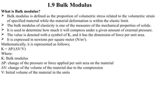 Bulk Modulus Failure Lecture one-1 strength of material and failures pptx | PPTX
