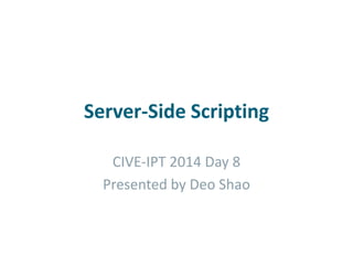 Server Scripting Language -PHP | PPT