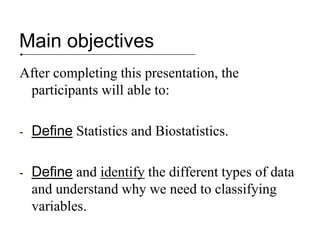 Biostatistics : Types of Variable | PPTX