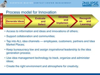 Key IssuesHow to set the stage for Innovation?How to organize Innovation in a running business?What tooling is available to support Innovation?