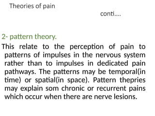 LECTURE ON PAIN PERCEPTION AND PHYSIOLOGY .pptx