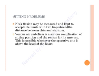 Two Fingerbreadths Lecture on patient position during anesthesia 2011 | PDF