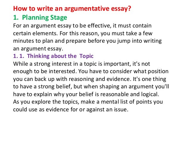 how to write argument essay