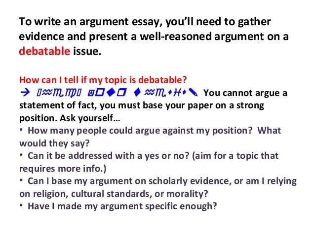 how to write an argumentative essay powerpoint presentation