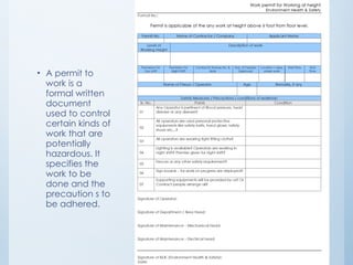 Oshms Checklist ARRANGEMENT FOR THE ESTABLISHMENT OF OSHMS MS 1722:2011 and OHSAS 18001 ...