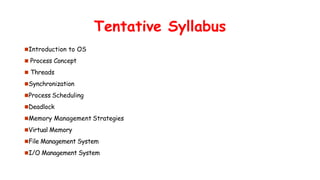 Operating System PPT for CSE students 2nd yr | PPTX