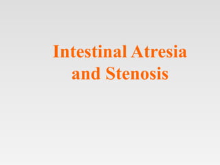Intestinal Atresia
and Stenosis
 