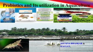Probiotics and Its utilization in Aquaculture
PREPARED & PRESENTED
BY:
BHUKYA BHASKAR &
KALYAN,
 