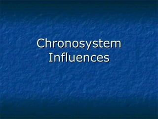 Chronosystem
Influences

 