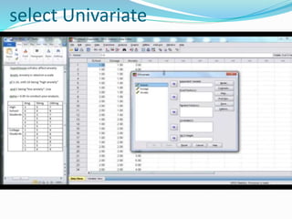 select Univariate
 