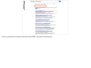 Translational Research
Focus on participatory and design based approaches (DBR) - use Explain Everything here
 