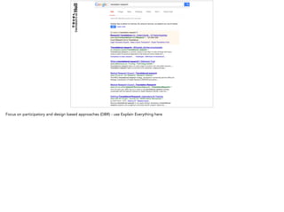 Translational Research
Focus on participatory and design based approaches (DBR) - use Explain Everything here
 