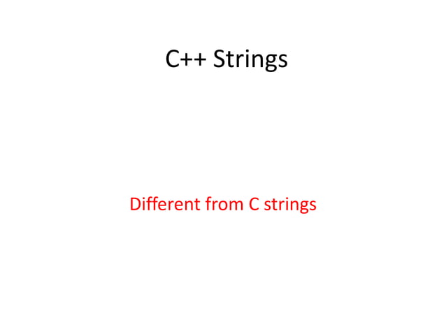Lecture 3: Strings and Dynamic Memory Allocation | PPT