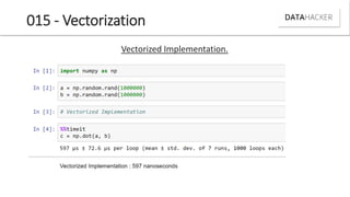 015 - Vectorization
Vectorized Implementation.
 