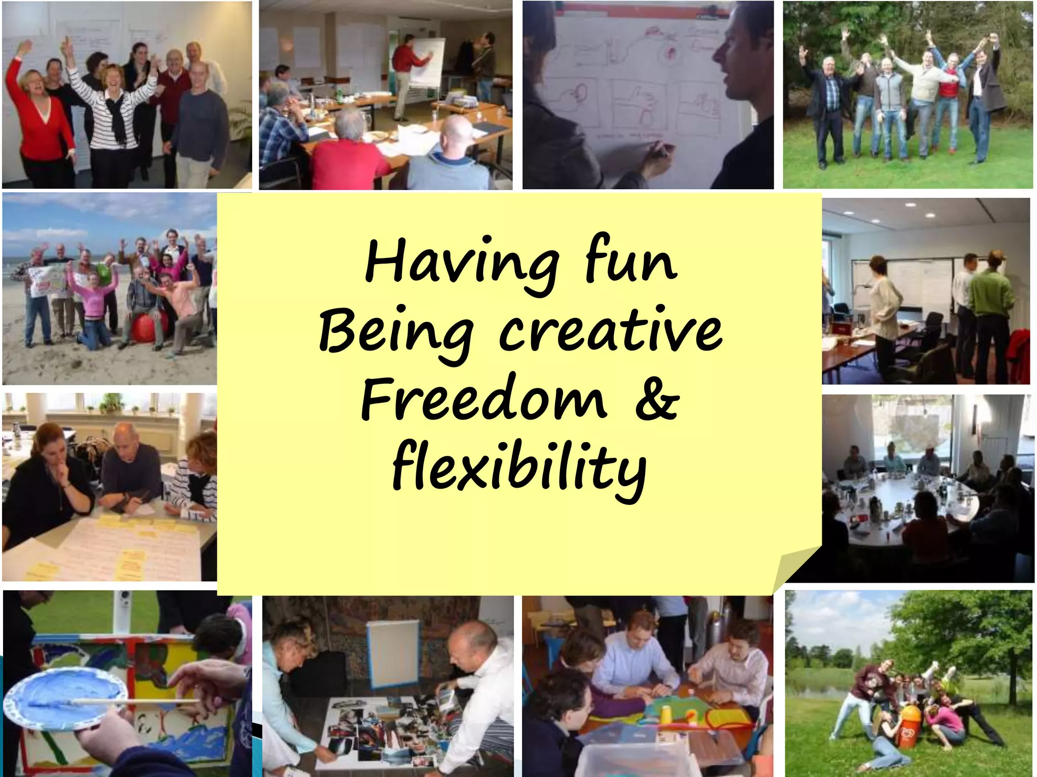 Slide 1.38
Innovation in organisations
Having fun
Being creative
Freedom &
flexibility
 