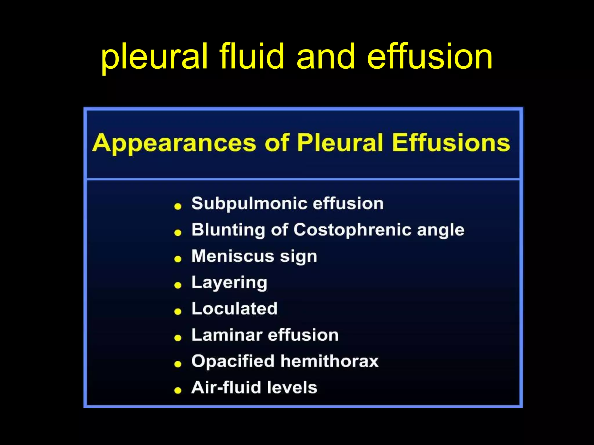 pleural fluid and effusion
 