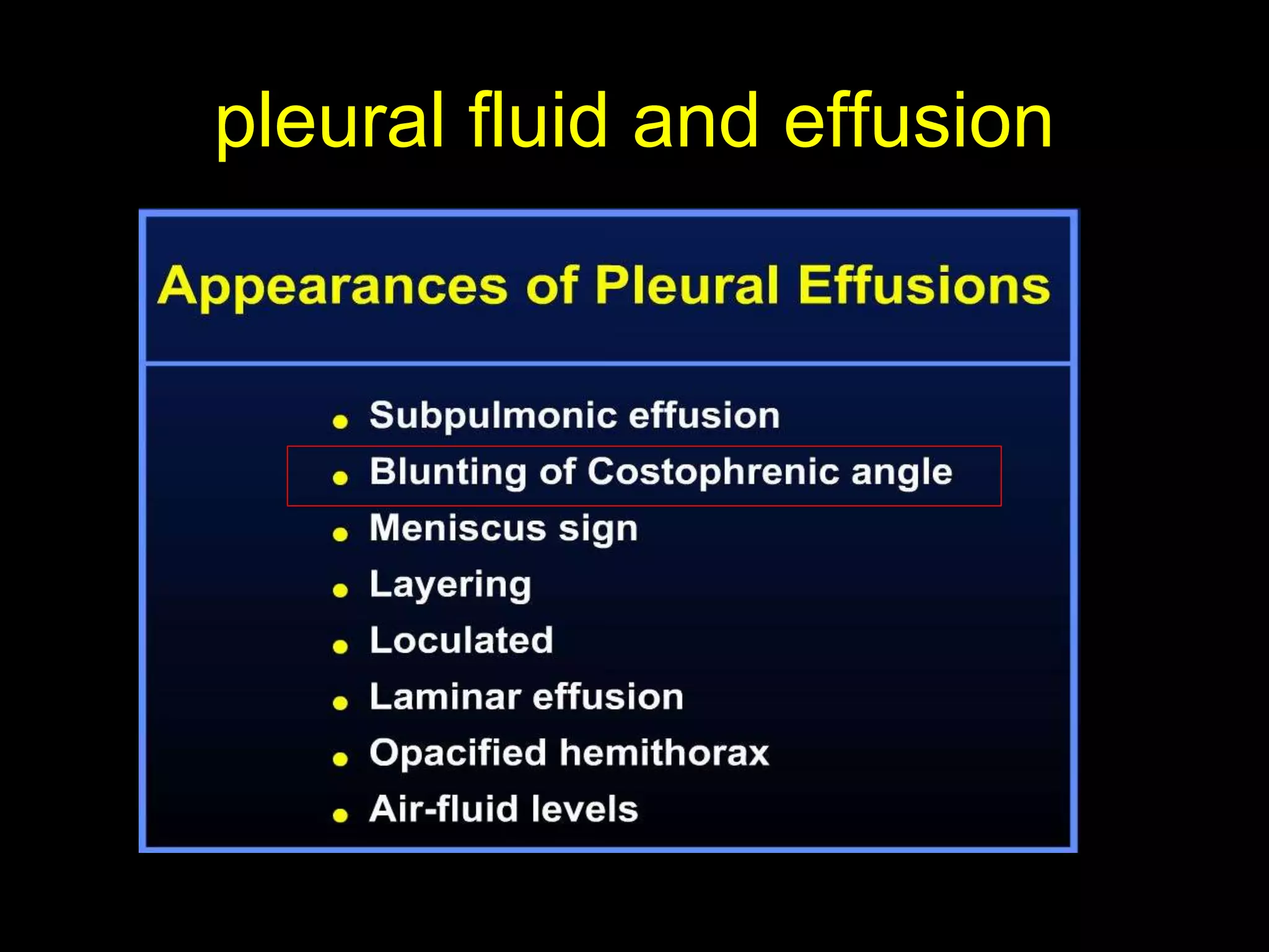 pleural fluid and effusion
 