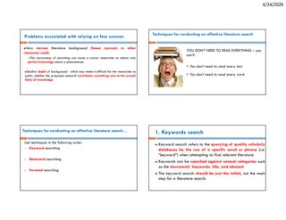 Comprehensive Guide to Conducting Effective Literature Reviews in ...