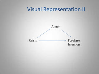 Visual Representation II

          Anger



Crisis            Purchase
                  Intention
 