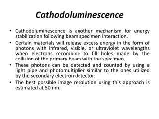 Lecture Scanning electron microscopy and its uses | PDF