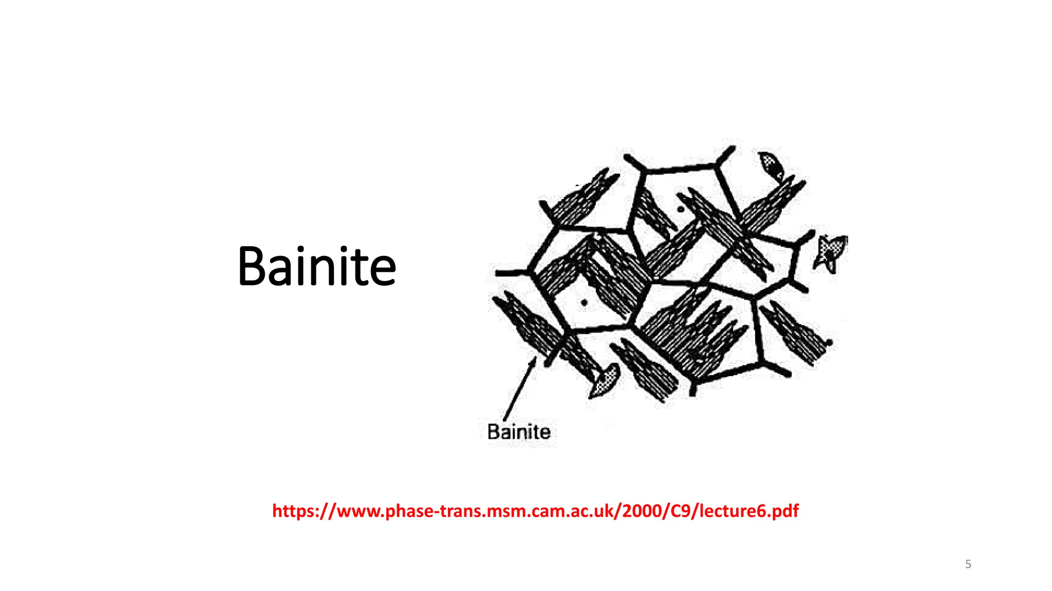 Bainite
5
https://www.phase-trans.msm.cam.ac.uk/2000/C9/lecture6.pdf
 