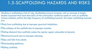 Scaffolding Risks Scaffolding, Shuttering and centering beams | PPTX