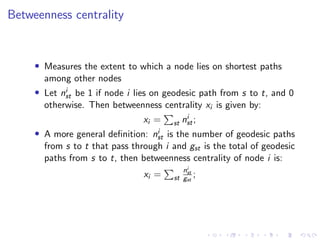 Betweenness Math Definition Lectures_Intro_VCandNetworks clase en pdf | PDF