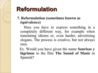 Translation Techniques from English into Romanian and Russin | PPT