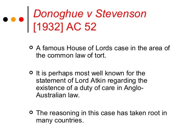 ratio decidendi of donoghue v stevenson Ratio decidendi that part of the decision which is binding or donoghue v stevenson the facts the appellant, may donoghue, claimed. ratio decidendi of donoghue v stevenson Ratio decidendi that part of the decision which is binding or donoghue v stevenson the facts the appellant, may donoghue, claimed.