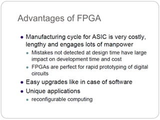 Advantages of FPGA
 