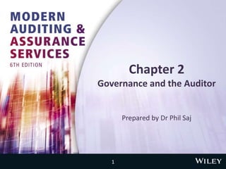 Chapter 2
Governance and the Auditor
Prepared by Dr Phil Saj
1
 
