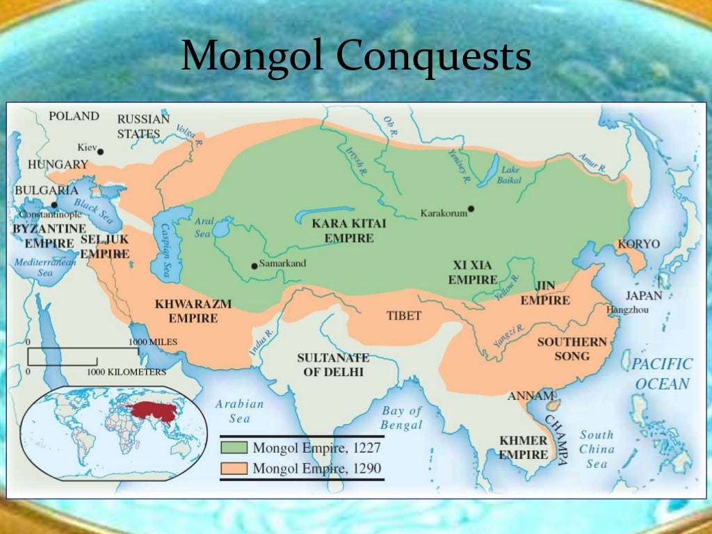 Карта монгольской империи на пике могущества