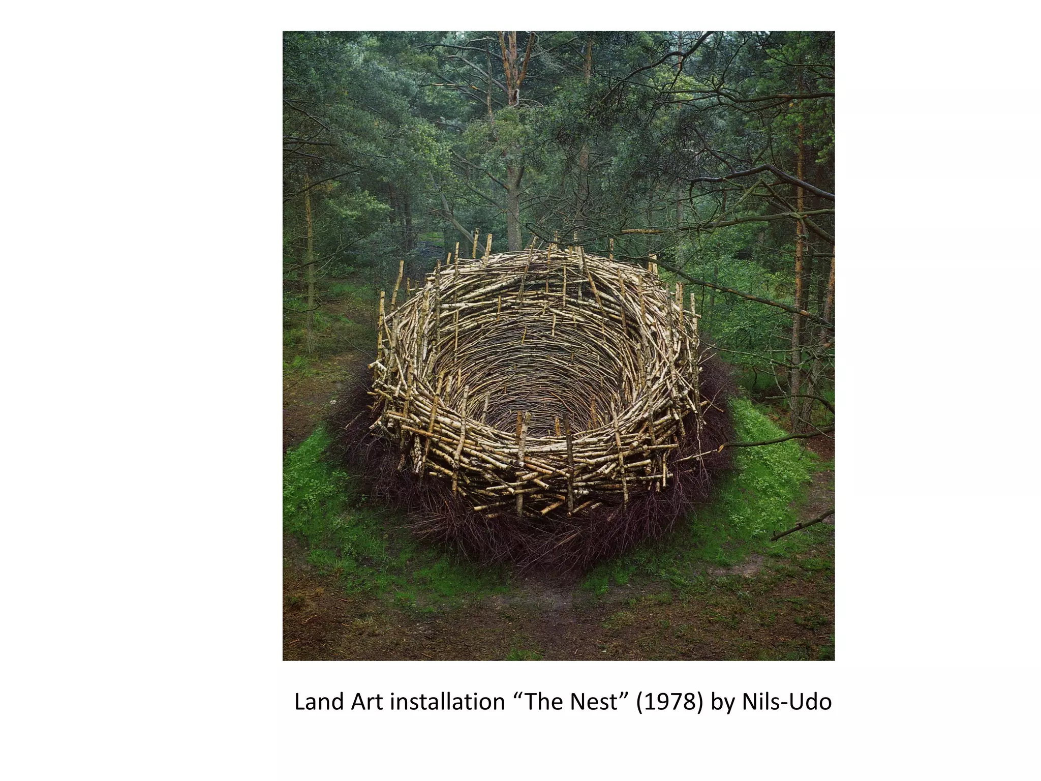 Land Art installation “The Nest” (1978) by Nils-Udo
 